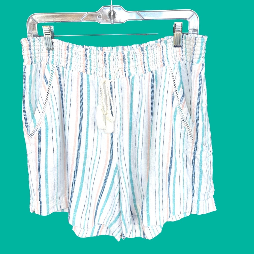 Briggs Linen/Rayon Striped‎ Summer Shorts Women's Size L